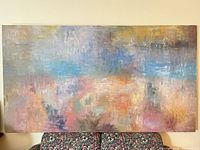 Front view of entire painting showing abstract composition and scale