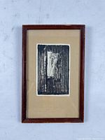 Full view of framed etching