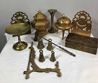 All brass items group shot showing size and variety