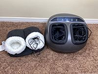 Renpho massager top view with liners removed, Intertek boot massager pair