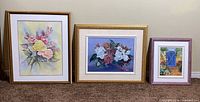 Front view of all three framed artworks
