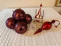 Group shot of all seven ornaments on tabletop