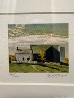 Close-up of Farmhouse print showing signature and edition
