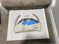 Front view of entire linen print showing complete artwork