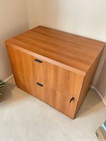 Front and top view of closed cabinet