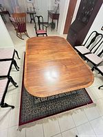 Top view of dining table with leaves inserted