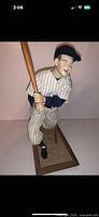 Front angle of Lou Gehrig porcelain figure holding bat