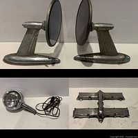 Pair of Nash mirrors, Pathfinder spotlight, Yamaha valve cover grouped
