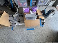 Overall lot with knee walker, assist rail, boxes