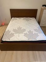 Full view of bed frame with mattress in place