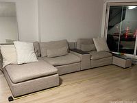 Full sectional showing all modules assembled along wall