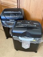 Front view of both shredders side by side