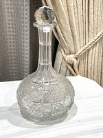 Full view of decanter showing body and stopper