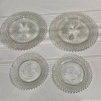 Top view of all four plates showing sizes and patterns