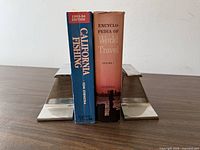 Front view of pair holding books; shows size and chrome finish