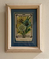 Framed lithograph on wall