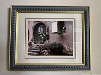 Full view of framed photograph showing frame, mats, image