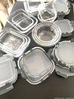 All glass containers and lids displayed