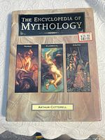 Front cover showing title, author, three myth panels, price sticker