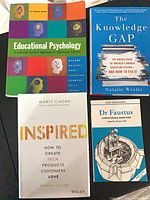 Group shot of all four book fronts for identification