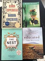 Overhead view showing all four softcover book fronts