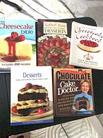 Group shot of all five dessert cookbooks