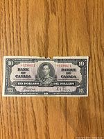 Front of 1937 $10 note showing portrait, serial number, signatures