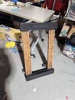 Top view showing wood frame and rubber bumpers