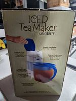 Front view of Mr. Coffee iced tea maker retail box showing model and capacity