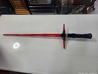 Full view of assembled Kylo Ren electronic toy lightsaber
