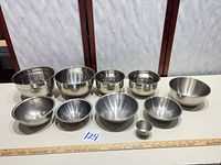 All ten stainless steel mixing bowls displayed in two rows