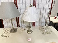 All three table lamps side by side