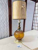 Full view of lamp with shade showing overall design and condition