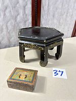 Stand and box together for size relation