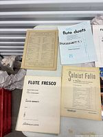 Overview showing Pleasure of Pan, Library Flute Duets, Flute Fresco, Soloist Folio