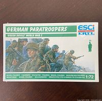 Front of sealed ESCI ERTL German Paratroopers 1:72 model kit box