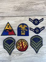 Front view of all seven patches