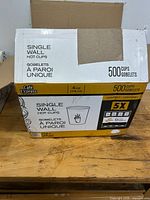 Box front showing brand, capacity, quantity