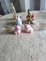 All items arranged on tabletop showing shapes, colours and relative sizes