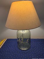 Lamp with shade assembled, frontal view