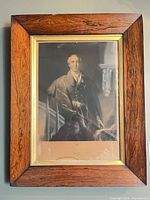 Full view of framed Duke of Wellington print showing frame and portrait