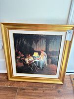 Framed canvas print front view showing artwork and frame