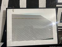 Full view of framed photograph showing abstract grid design