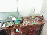 All items displayed on cabinet top