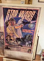 Full view of Star Wars poster mounted on board