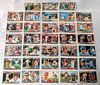 Full layout showing 35 1989 Topps baseball cards in five rows