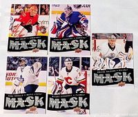 All five goalie cards laid out