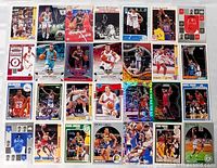 All 28 basketball cards displayed in rows