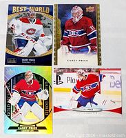 All four Carey Price cards laid out