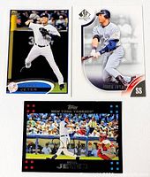 All three Derek Jeter cards laid out